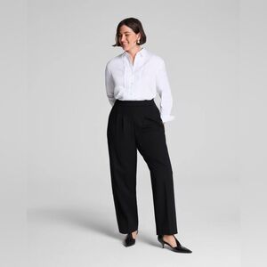 SPANX® Ponte Pleated Barrel Leg Trouser with Tuxedo Stripe